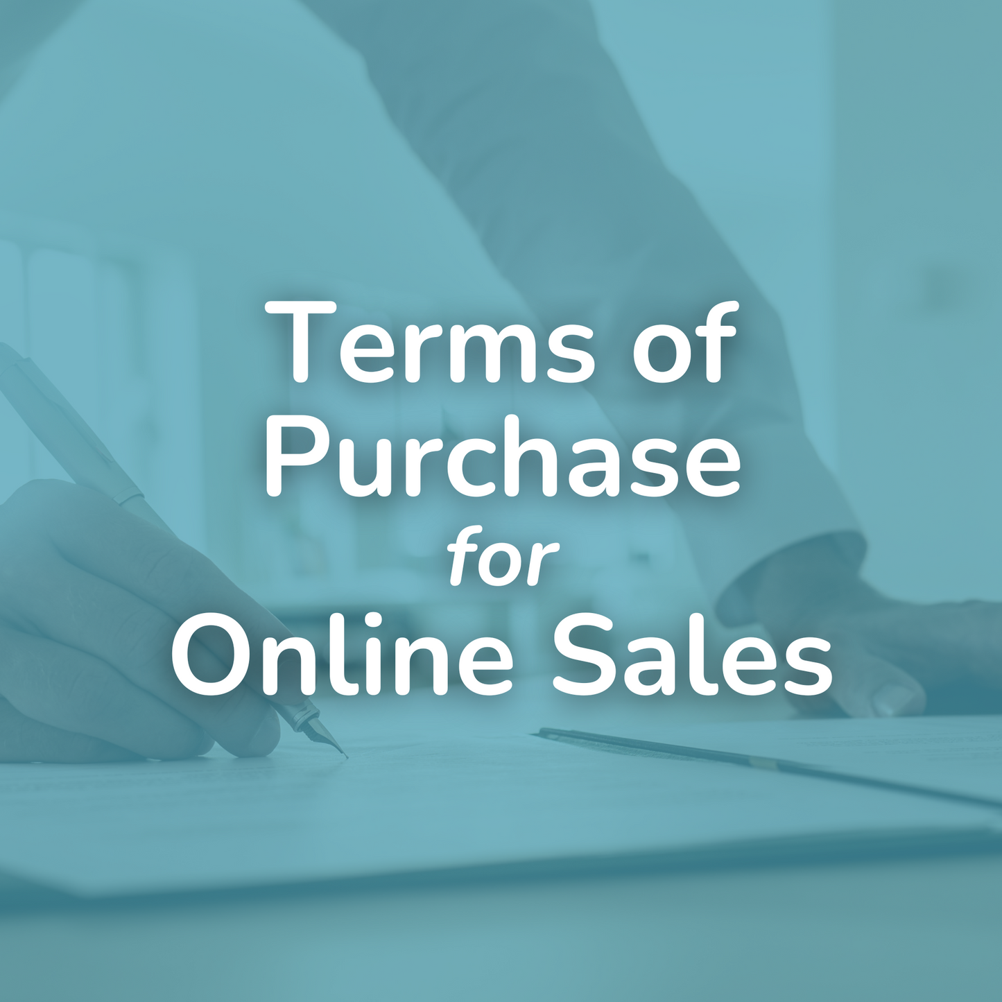 Terms of Purchase for Online Sales